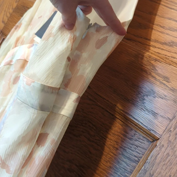 NWT Ann Taylor 100% Silk Pastel Floral Print Sheer Lined Midi Sleeveless Dress - Picture 8 of 8